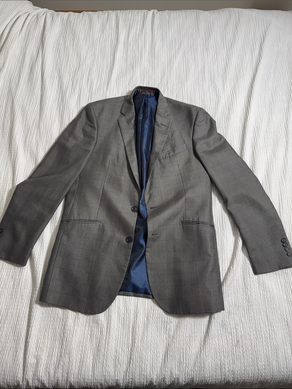 Men's Gray suit with Blue Lining. Great for Wedding